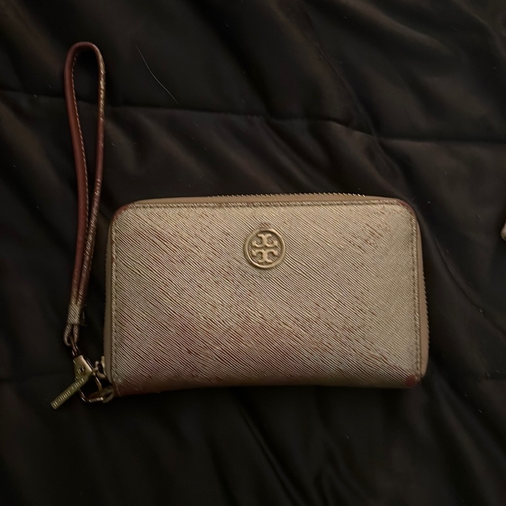 Tory Burch well loved wristlet gold